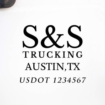 Company Name + 2 Regulation Lines Decal, USDOT (Set of 2)