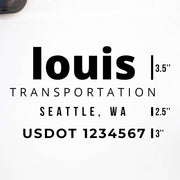 Company Name + 2 Regulation Lines Decal, USDOT (Set of 2)