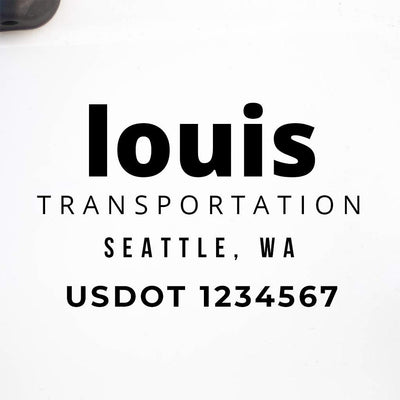 Company Name + 2 Regulation Lines Decal, USDOT (Set of 2)